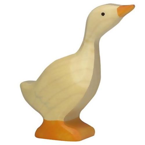 holztiger gans omhoog kijkend 7 cm  | 80029 | 0