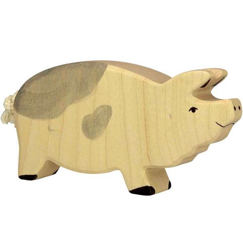 holztiger mannetjesvarken gevlekt 14 cm | 80068 | 0