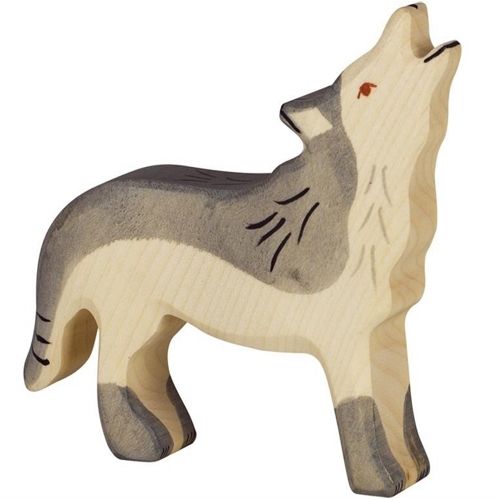 holztiger wolf huilend 11 cm | 80109 | 0