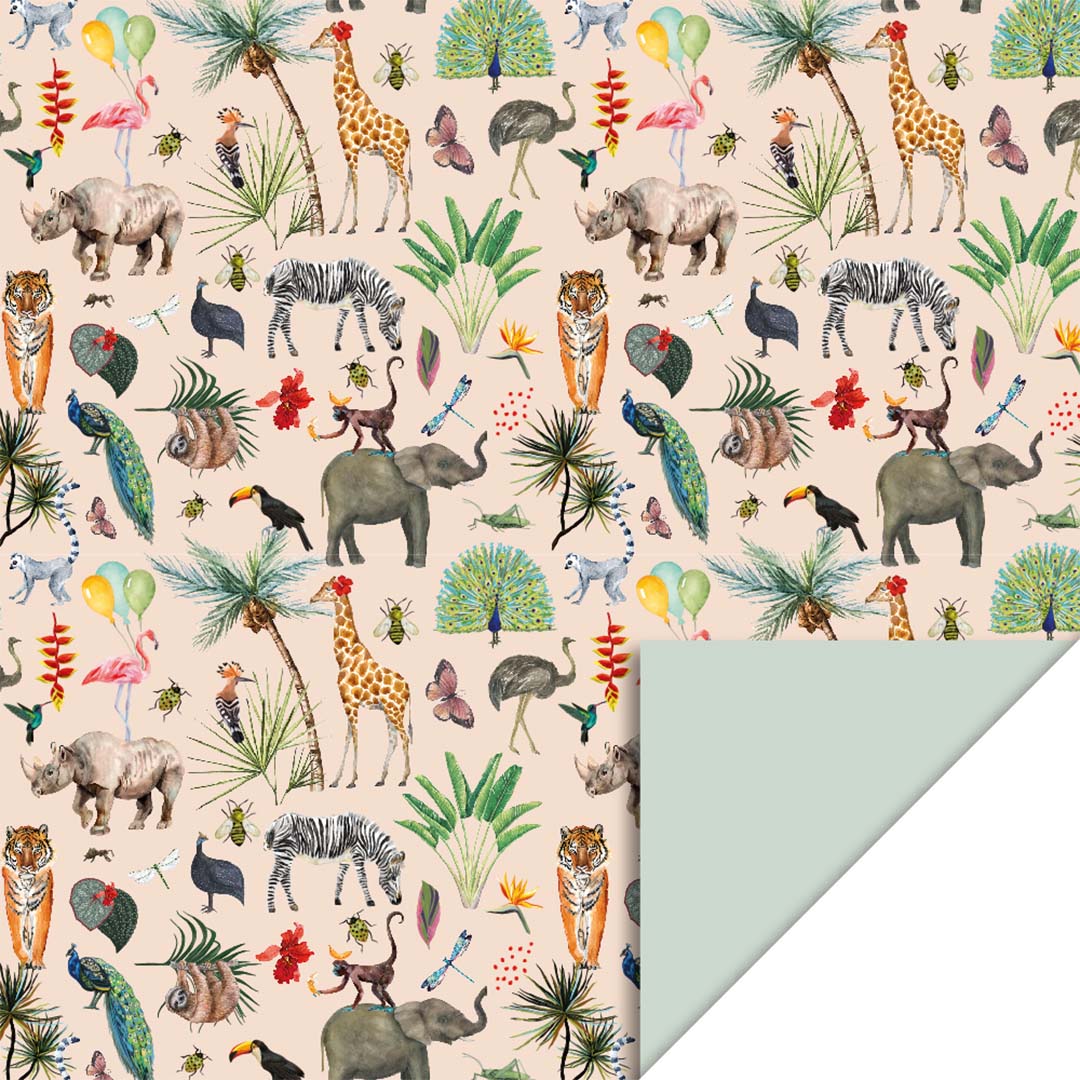 house of products inpakpapier jungle beige - pistache - 3 m | P51.255.070 | 0