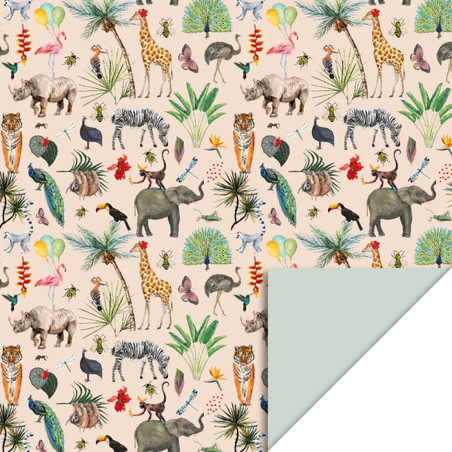 house of products inpakpapier jungle beige - pistache - 3 m | P51.255.070 | 0