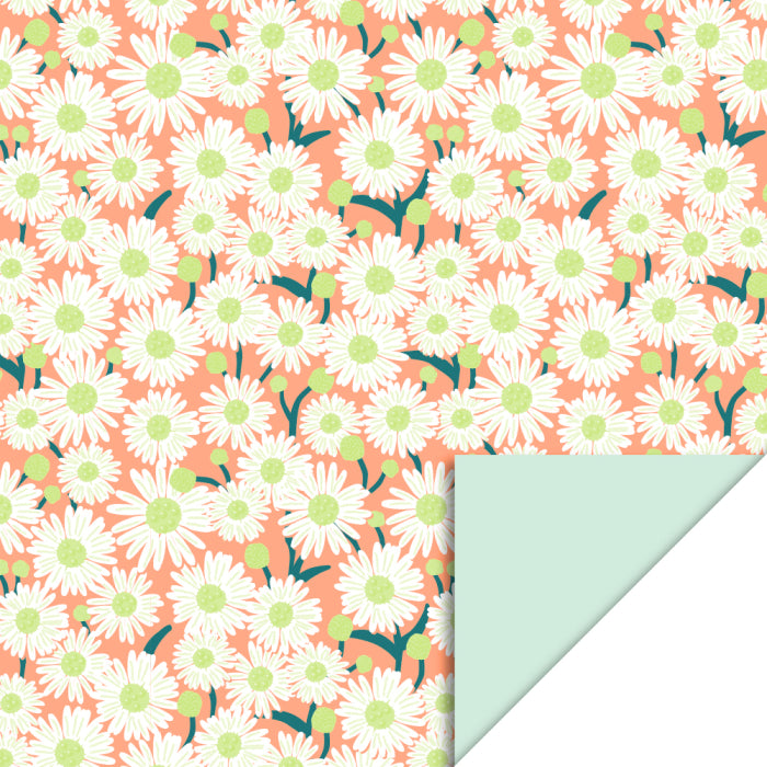house of products inpakpapier daisy peach - pastel mint | P51.348.070 | 1