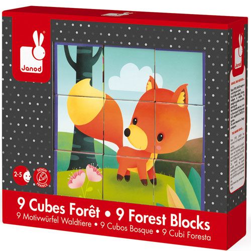 janod blokpuzzel kubkid bosdieren - 9st | 11.2731 | 1