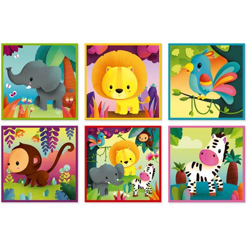 janod blokpuzzel kubkid jungledieren - 9st | 11.2732 | 2
