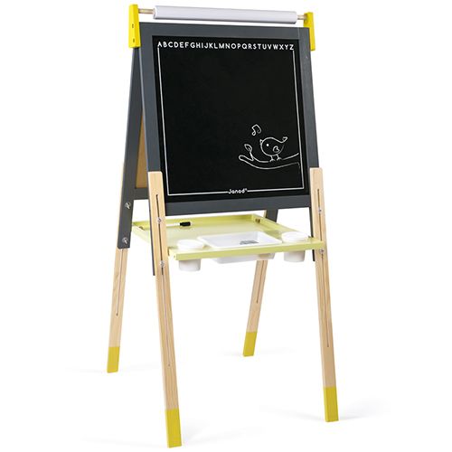 janod dubbelzijdig schoolbord met verstelbare poten - geel-grijs | 11.9630 US | 4