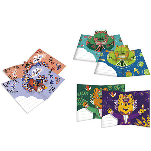 janod knutselset kaarten maken pop-up dieren | 11.7987 | 1