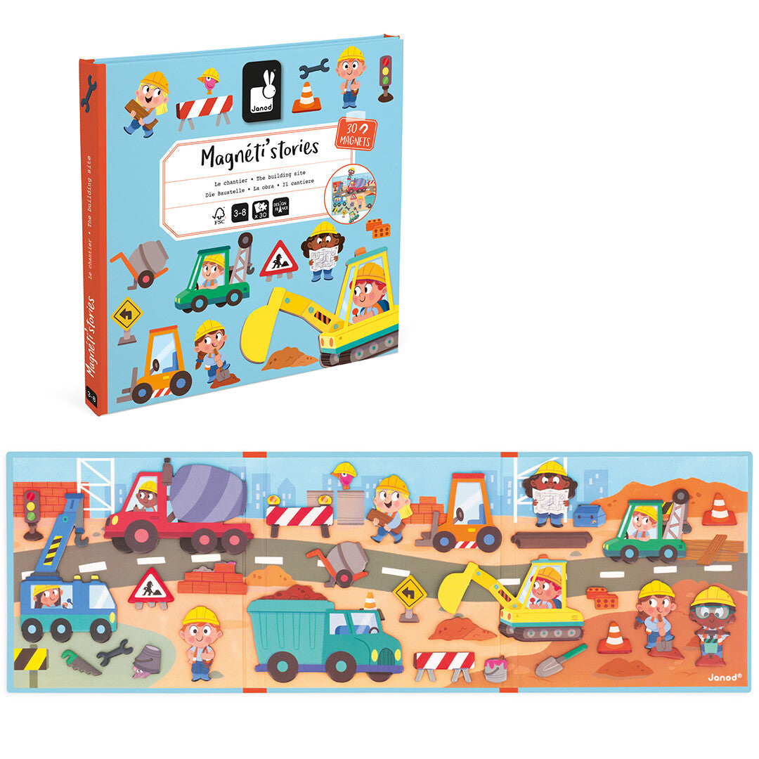 janod magneetboek magnéti'stories - bouwterrein - 30st | 11.5454 | 0