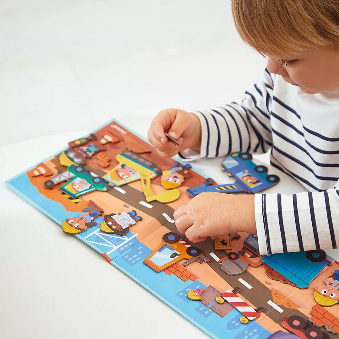 janod magneetboek magnéti'stories - bouwterrein - 30st | 11.5454 | 1