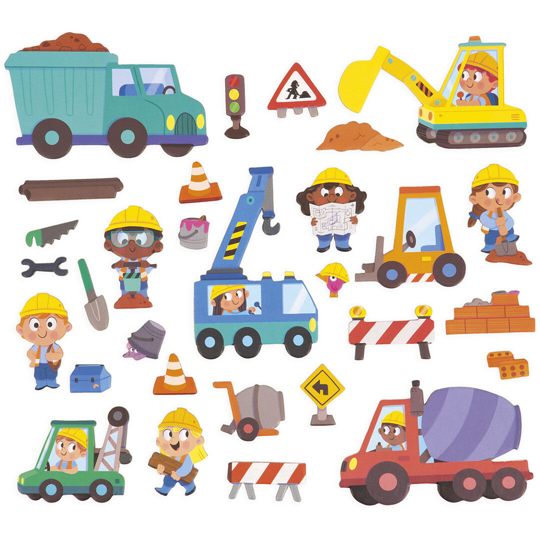 janod magneetboek magnéti'stories - bouwterrein - 30st | 11.5454 | 2