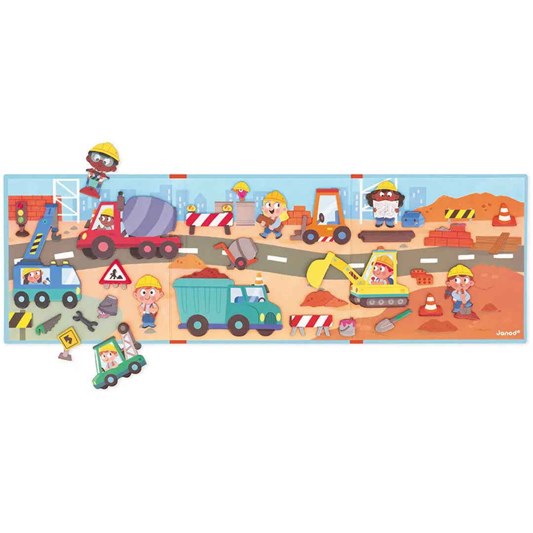 janod magneetboek magnéti'stories - bouwterrein - 30st | 11.5454 | 4