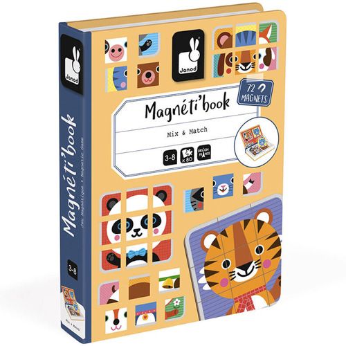 janod magneetboek mix&match dieren - 72st | 11.2587 | 0