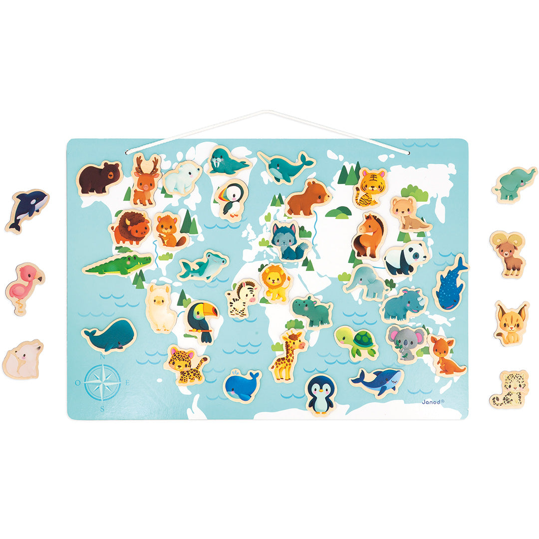 janod magneetpuzzel de wereld minikids - 40st | 11.5468 | 1