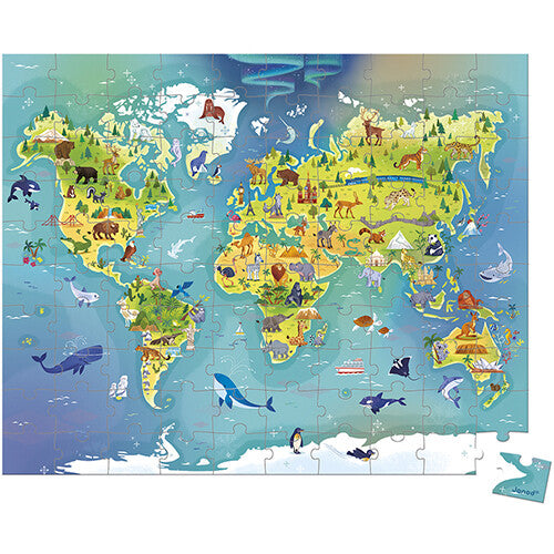 janod puzzel de wereld - 100st  | 11.2607 | 1