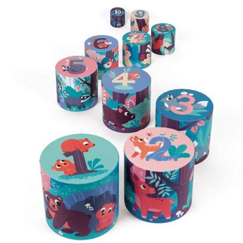 janod stapelblokken rond bosdieren - 10st | 11.2670 | 1