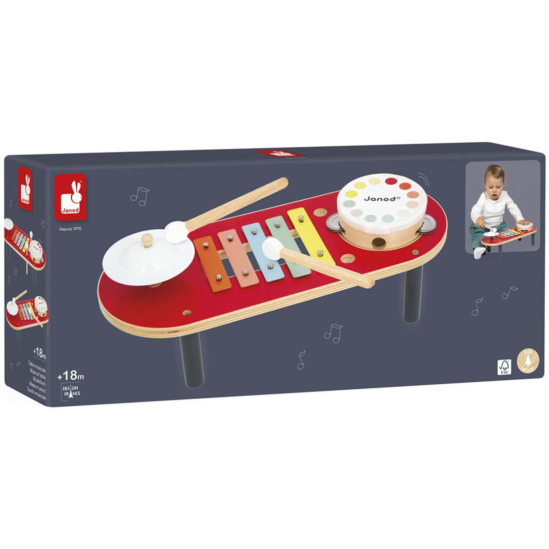 janod muziektafel confetti - rood | 11.7681 | 1