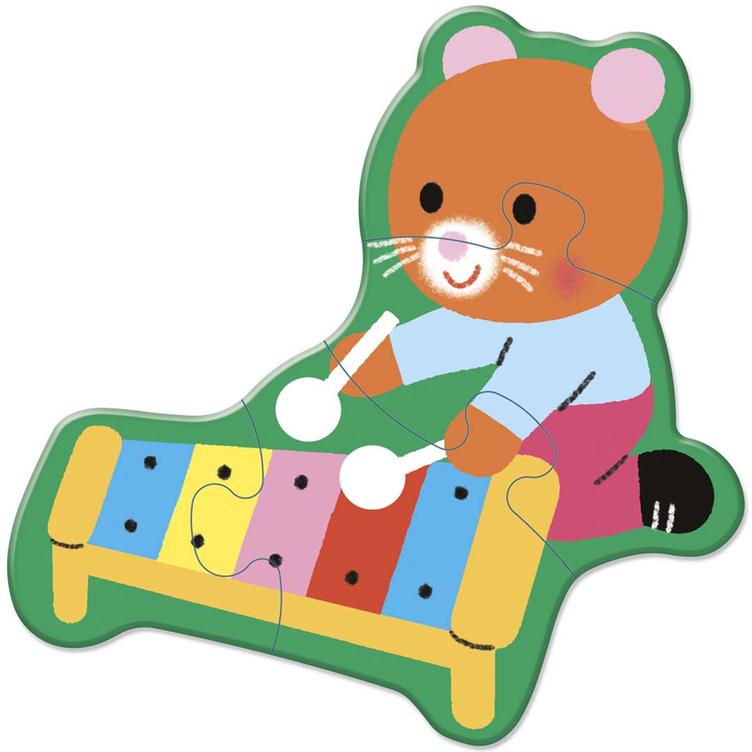 janod puzzel 5 formaten - muziek - 2,4,6,8,10 st | 11.2488 | 7