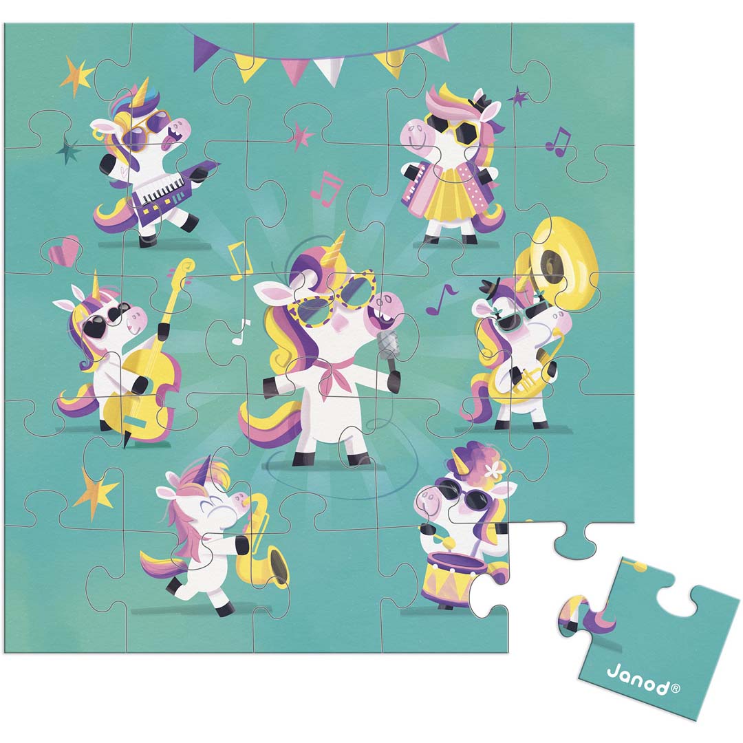 janod puzzelkaart - eenhoorn feest | 11.2400 | 4