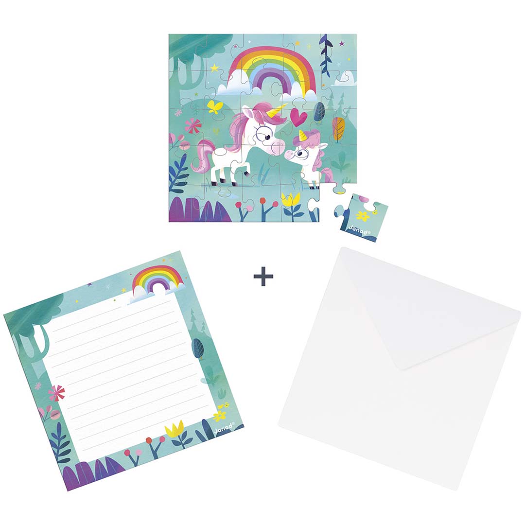 janod puzzelkaart - eenhoorn moeder en kind | 11.2423 | 3