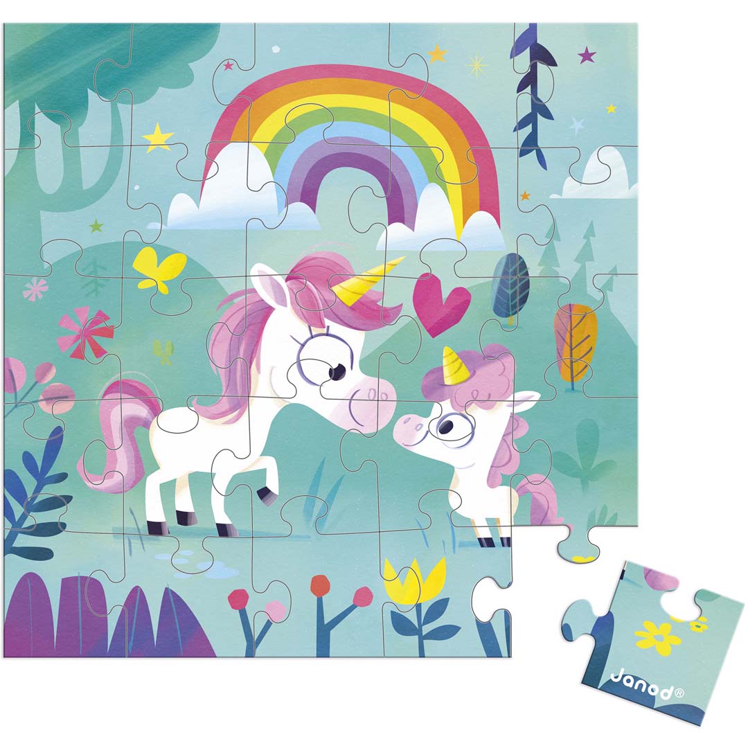 janod puzzelkaart - eenhoorn moeder en kind | 11.2423 | 4