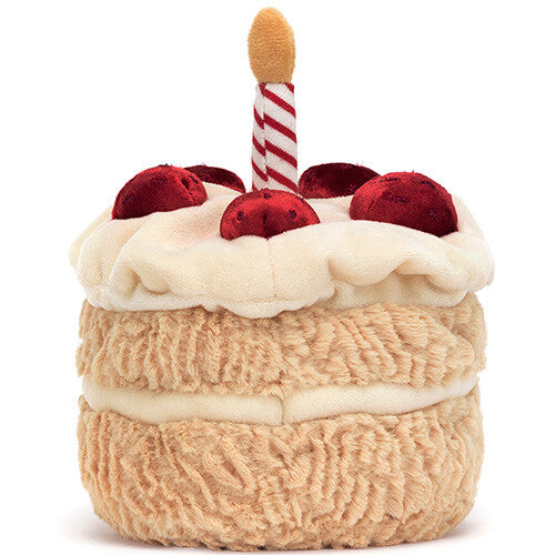 jellycat amusables knuffelverjaardagstaart - 16 cm   | A2BCN | 2
