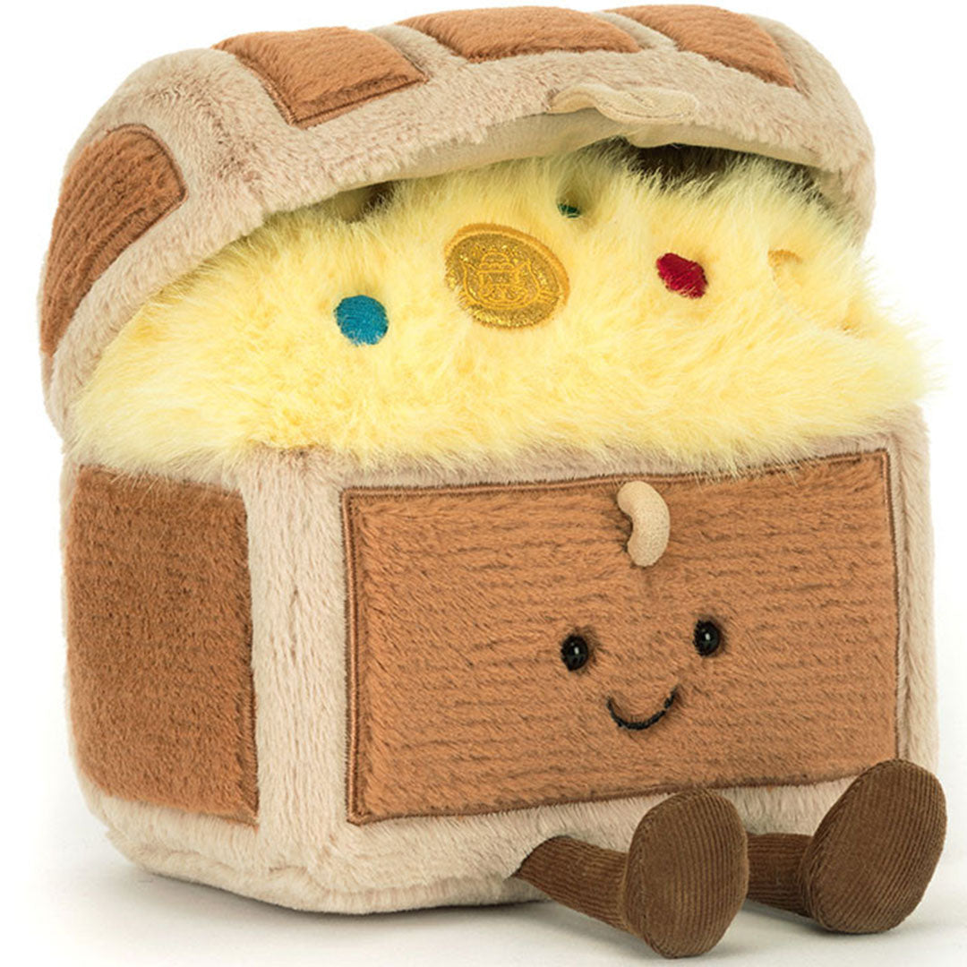 jellycat amuseables knuffelschatkist - 19 cm | A2TRES | 0