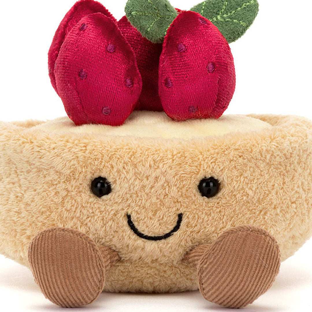 jellycat amuseables knuffeltaartje met aardbeien - 10 cm | A6TAF | 3