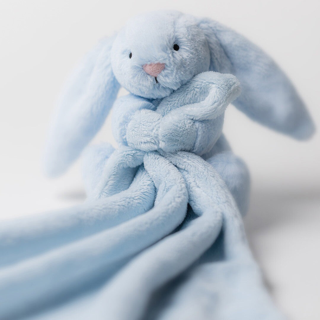 jellycat knuffeldoek bashful blue konijn - 34 cm  | STH4BB | 1