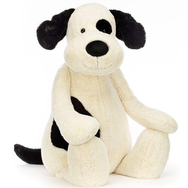 jellycat knuffelhond bashful black & cream puppy - 108 cm  | BASG1BCP | 0