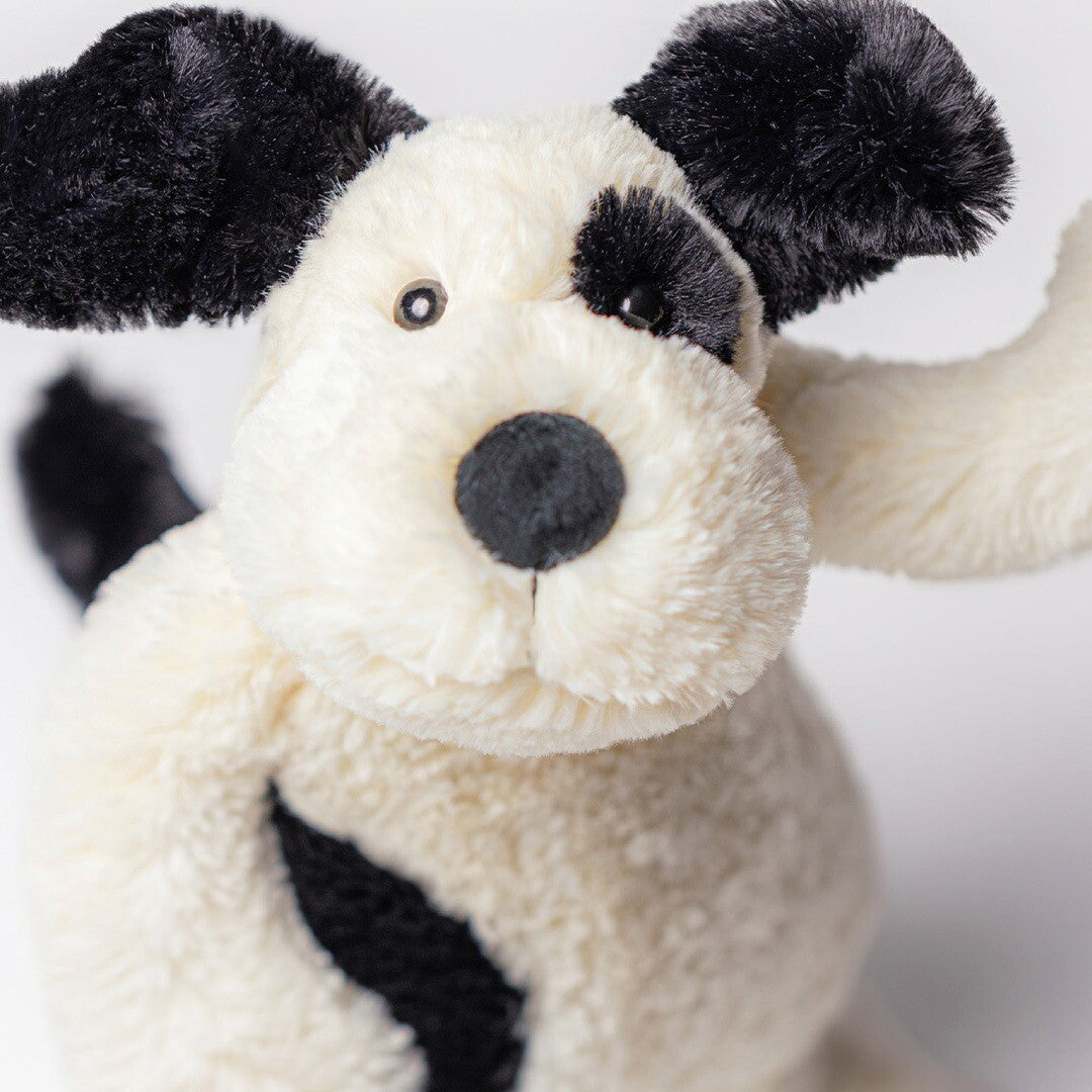 jellycat knuffelhond bashful black & cream puppy - 31 cm  | BAS3BCPN | 2