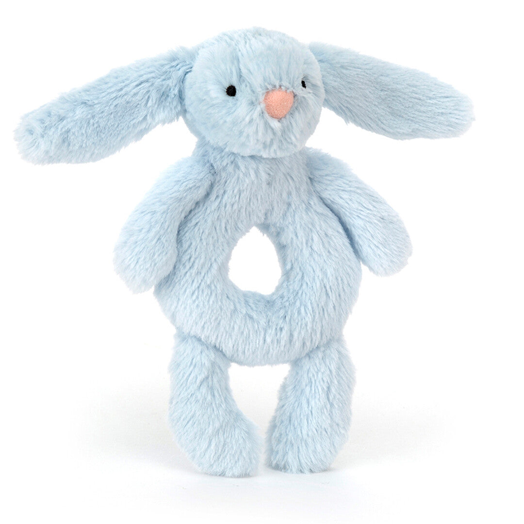 jellycat rammelaar bashful blue konijn - 18 cm  | BRR4BB | 0
