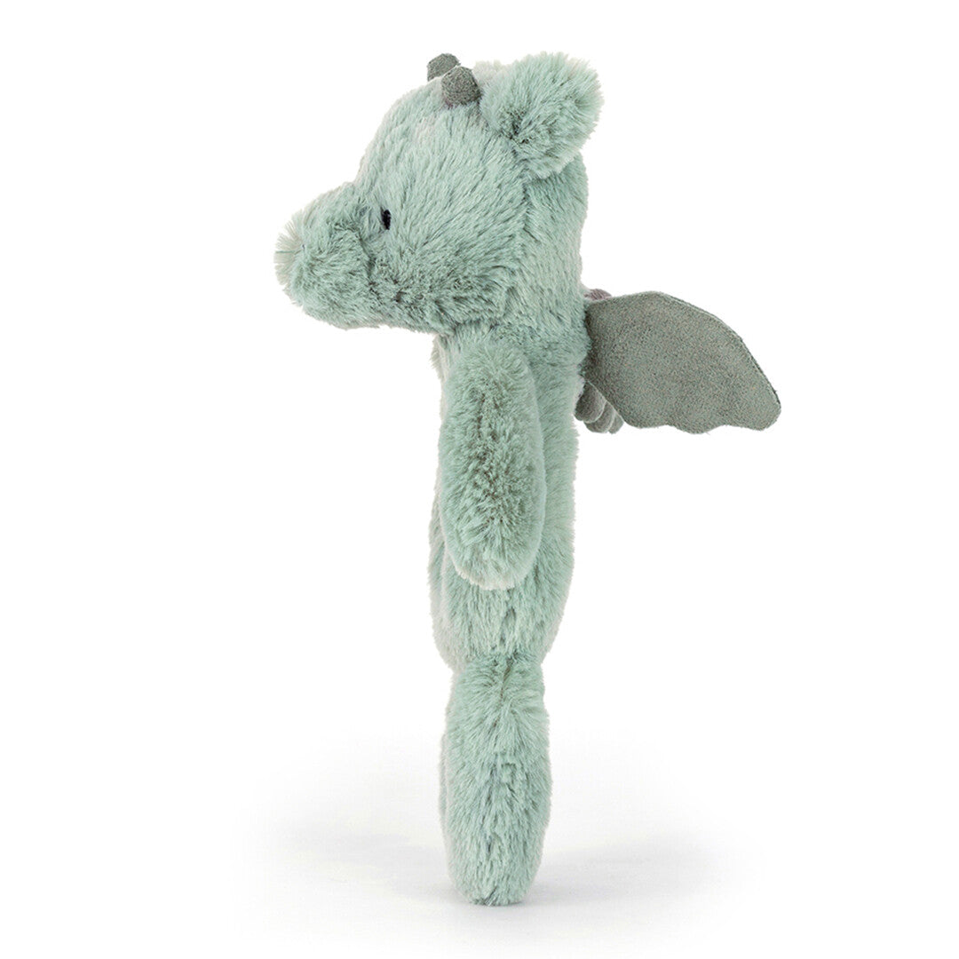 jellycat rammelaar bashful draakje - 18 cm  | BRR4DR | 3
