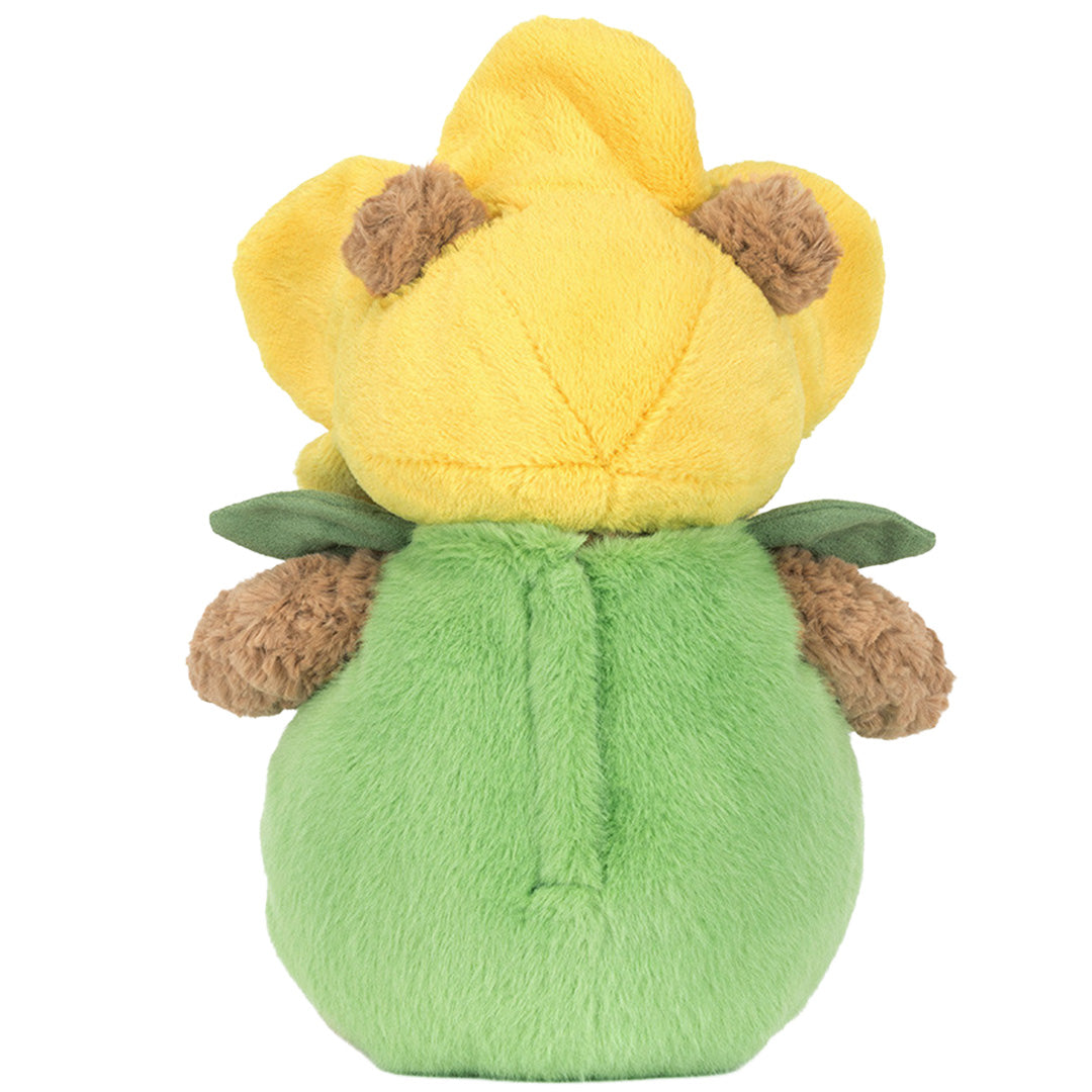 jellycat knuffelbeer bartholomew in narcispak - 26 cm | BARM2FL | achterkant