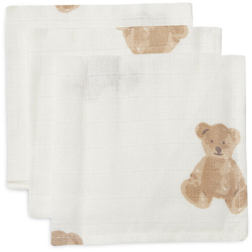 jollein hydrofiele spuugdoekjes teddy bear - 3st | 537-848-66095 | 0