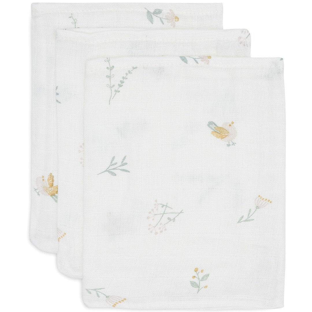 jollein hydrofiele washandjes lovely birds - 3st | 536-848-67104 | 0