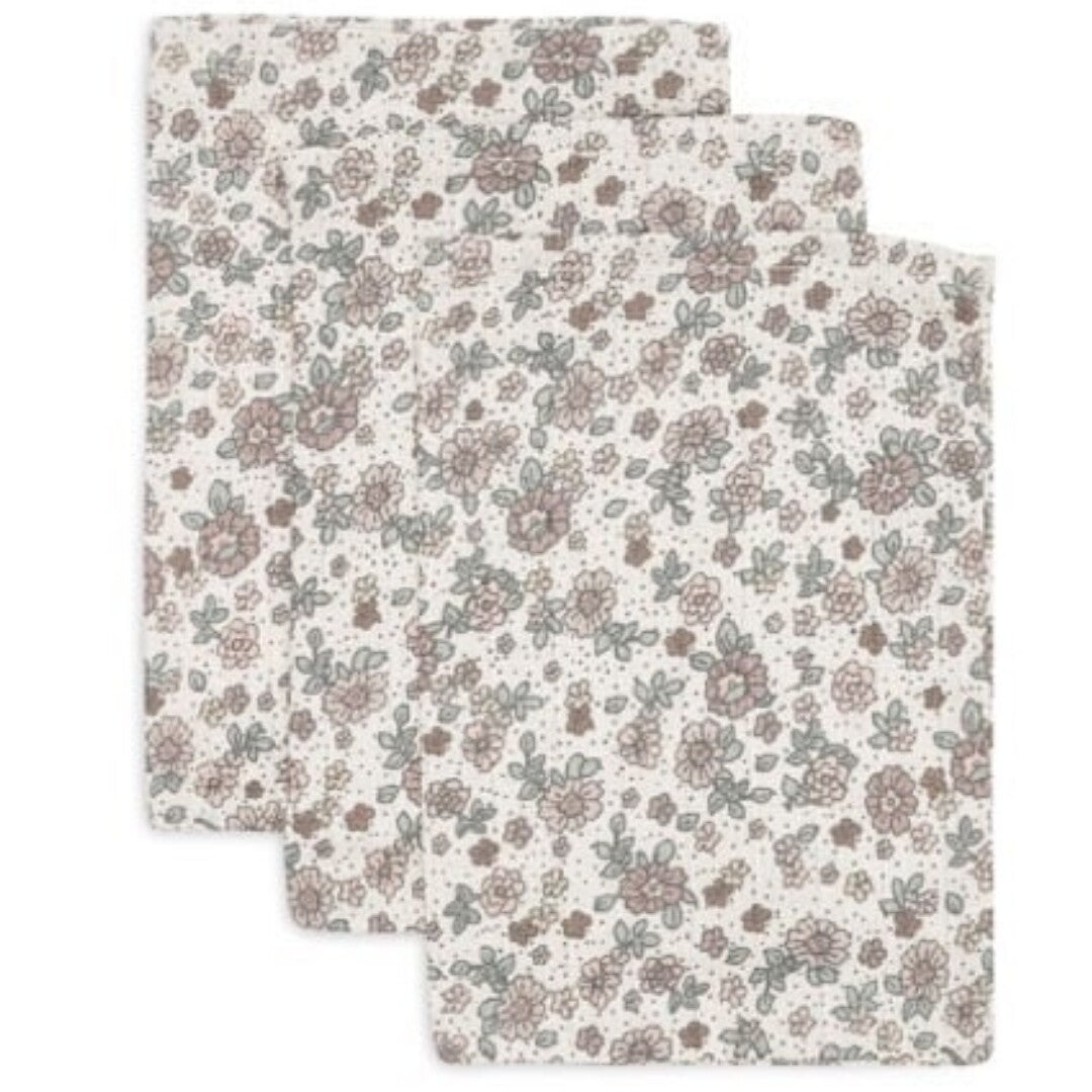 jollein hydrofiele washandjes retro flowers - 3st  | 536-848-67045 | 0