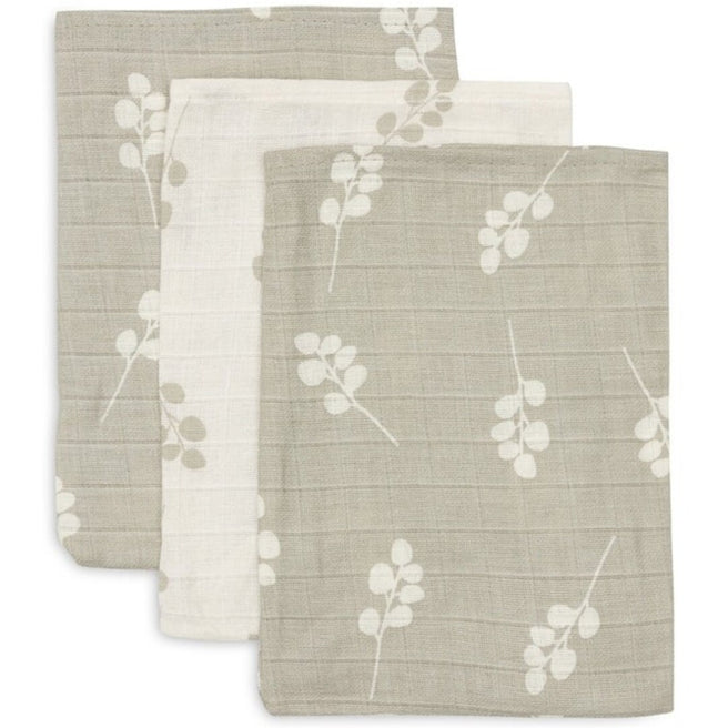 jollein hydrofiele washandjes twig - olive green - 3st  | 536-848-67041 | 0