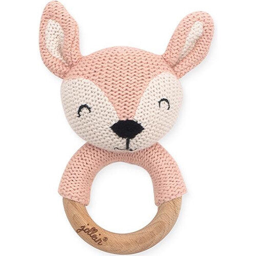 jollein rammelaar met bijtring deer - pale pink | 054-014-65322 | 0