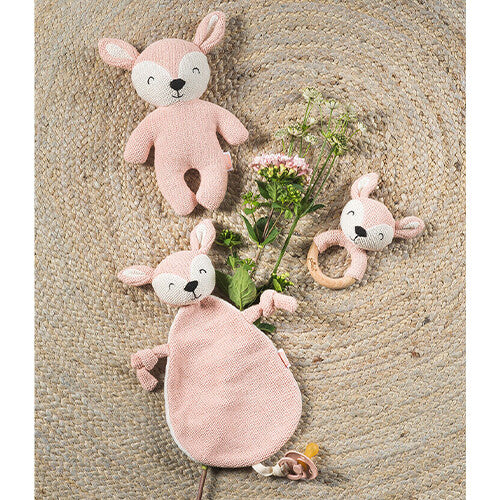 jollein rammelaar met bijtring deer - pale pink | 054-014-65322 | 1