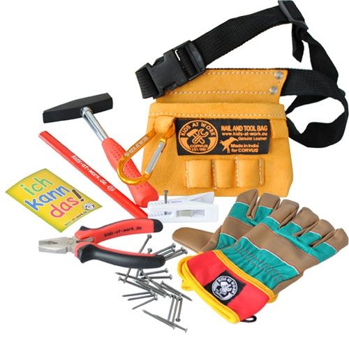 kids at work gereedschapsgordel set + werkhandschoenen | A600117 | 0