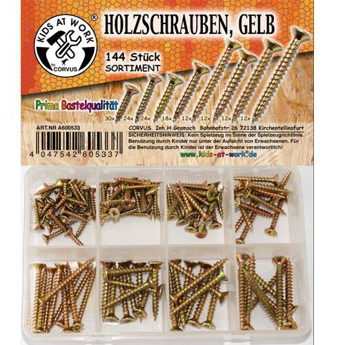 kids at work houtschroeven - geel (144st) | A600533 | 1