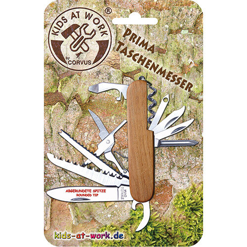 kids at work zakmes met 12 functies - naturel hout | A750226 | 1