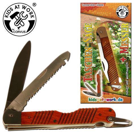kids at work zakmes met zaag - houten handvat  | A600375 | 1