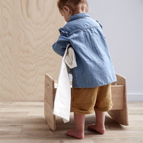 kids concept poppenwieg met beddengoed - naturel - 42 cm  | 1000406 | 3