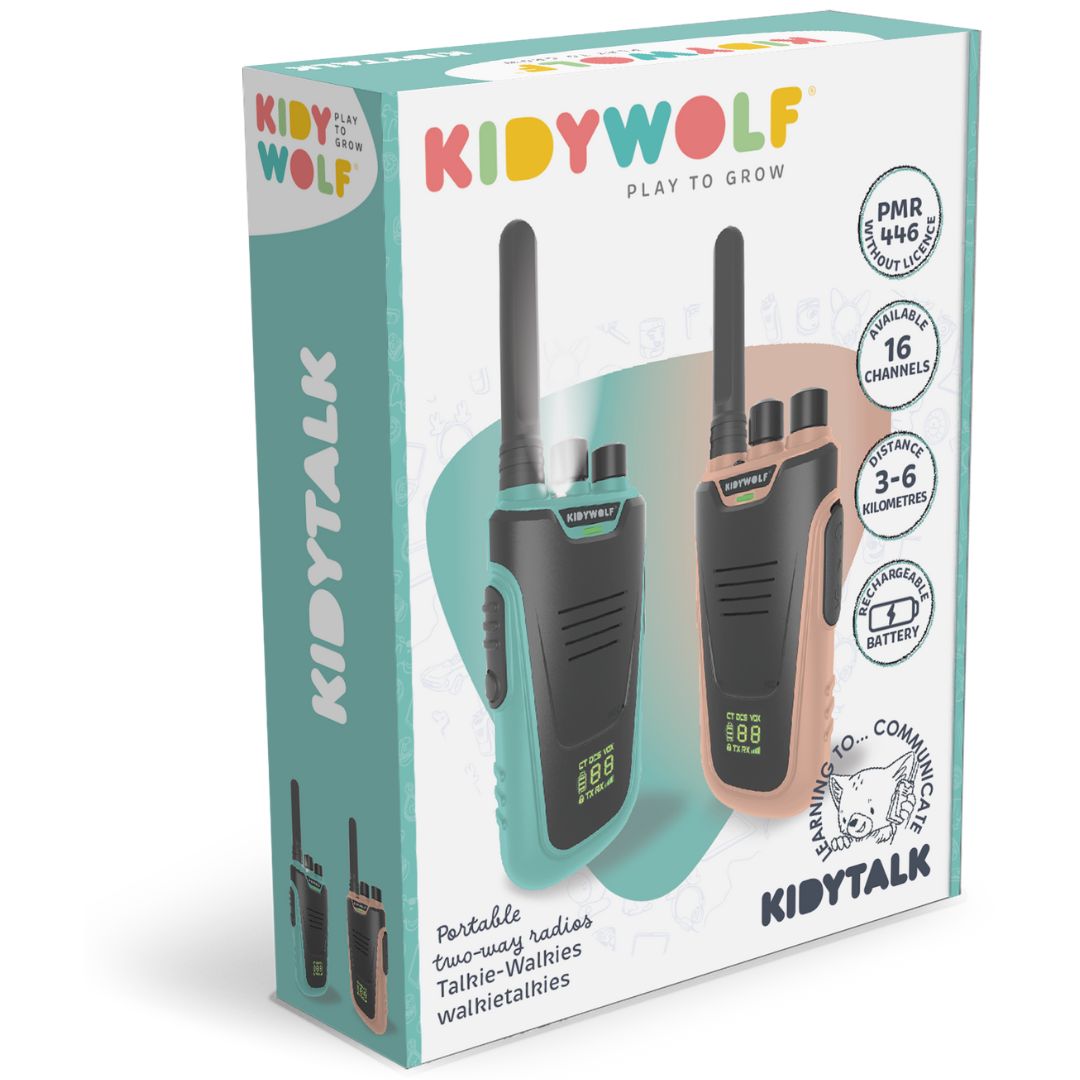 kidywolf walkie talkie - groen roze | KIDYTALK-NC | 3