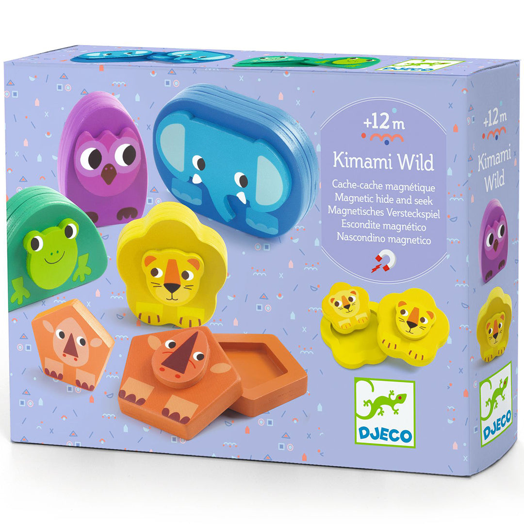 djeco jeu de cache-cache magnétique - kimami wild