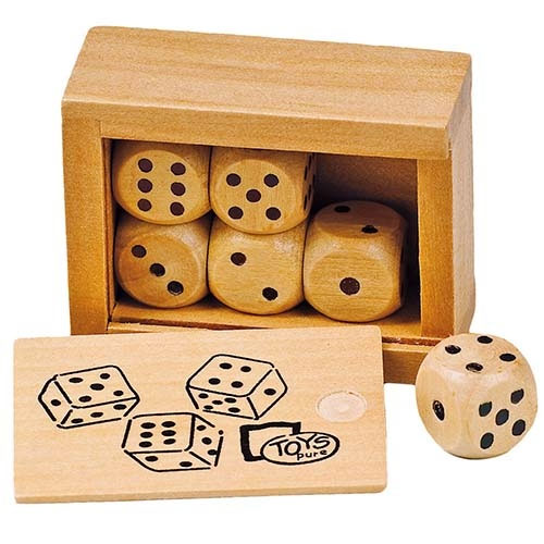 kistje met 6 dobbelstenen  | HS239 | 0