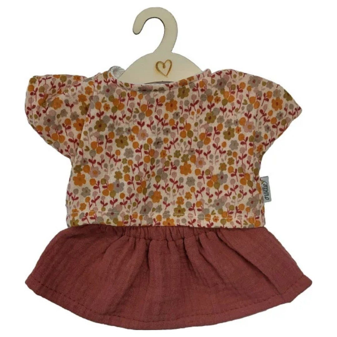 hollie poppenkleding broek en rok - plum happy flower - 34 cm | HO3037 |