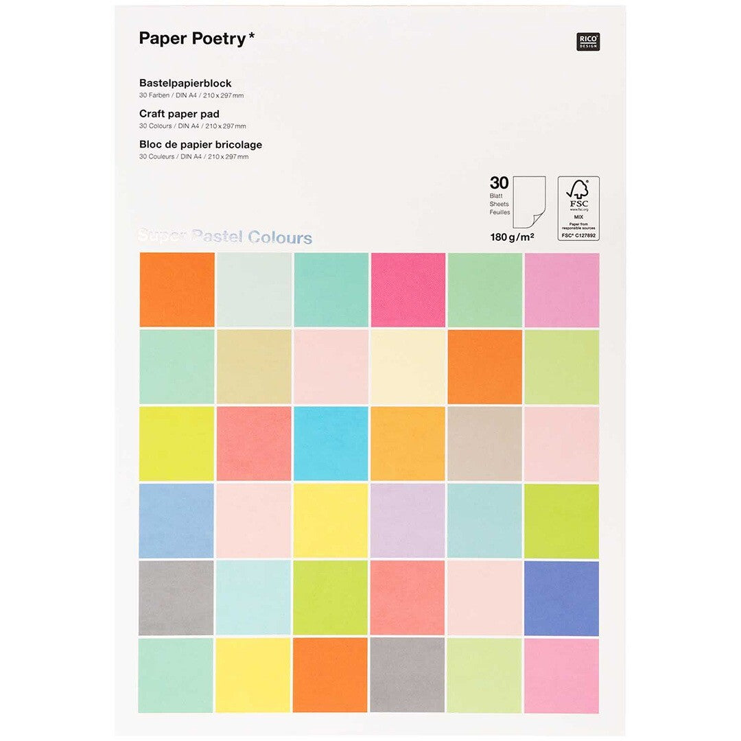 knutselpapier pastel - 30 vellen | 99010.09.22 | 1