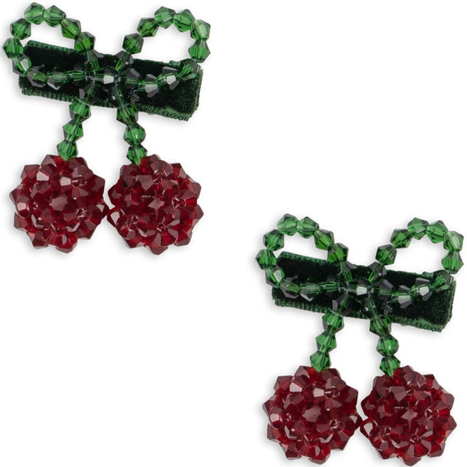 konges sløjd haarclip cherry bow - 2st  | KS103014 | 0