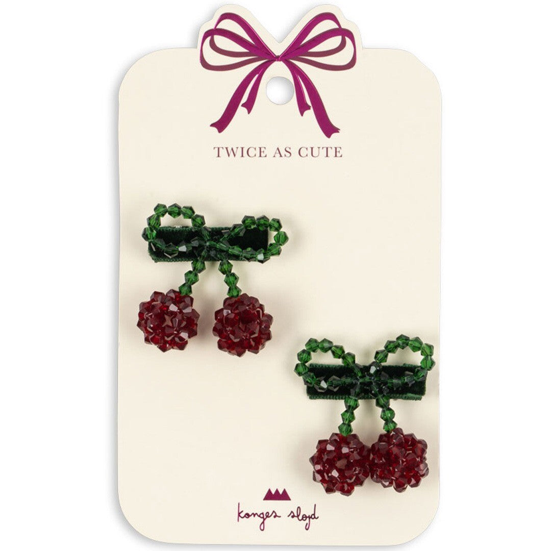 konges sløjd haarclip cherry bow - 2st  | KS103014 | 1